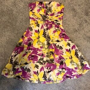 Floral women’s dress in Yellow and Purple